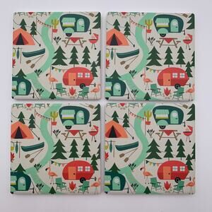 Great Outdoors Coasters The Spring Shop Hobby Lobby Trees Canoes Tents BBQ READ